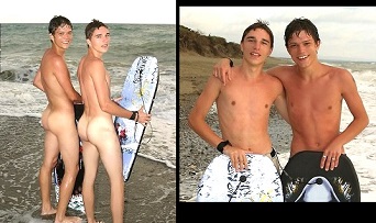 Free gay photos – naked surfers on the beach – Raul surfer