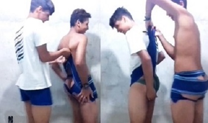 Boys challenge rips underwear