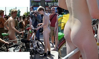 Naturist Boy In Naked Cycling Tour