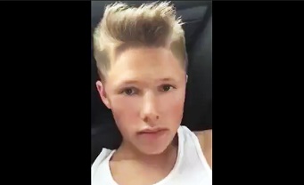 Beautiful and hot blond boy dildo in the car