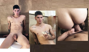 Straight young guy with gauges and tattoos gets gay sex for money