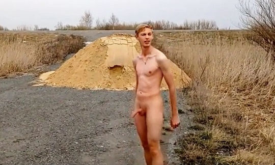 Daring handsome blond boy 18yo with big penis naked in public – Boys Porn