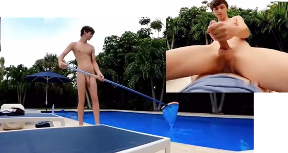 Dad fucking his boy in the farm pool