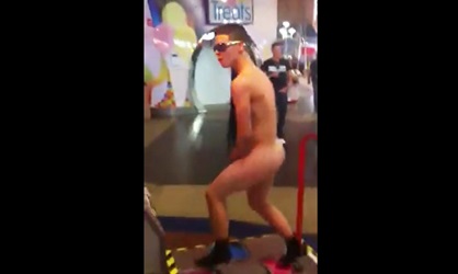 Straight young boy gets naked at the mall and asks his friends to record it