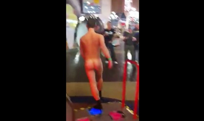 Young straight guy caught naked in the mall