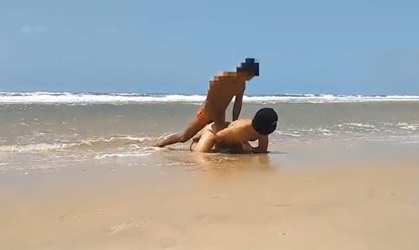 Straight guy caught fucking gay man on public beach