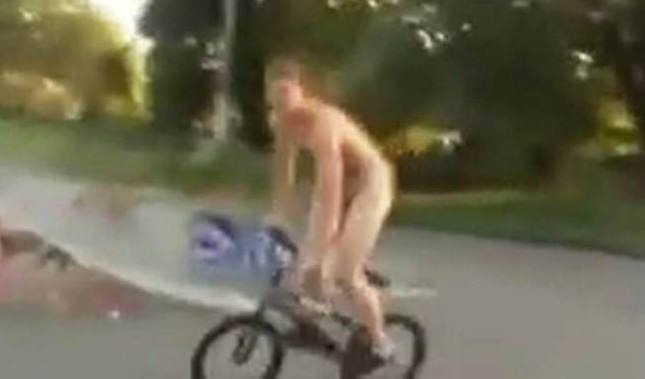 These young guys like to ride naked on their bikes
